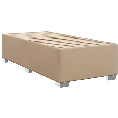 VidaXL Krevet s oprugama i madrac cappuccino 100x200cm od umjetne kože Slike