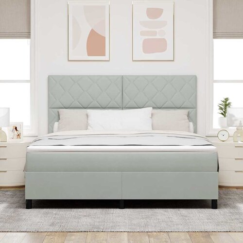  LED Box Spring Krevet Svijetlo siva 180 x 200 cm Bar&amp;scaron;un Slike