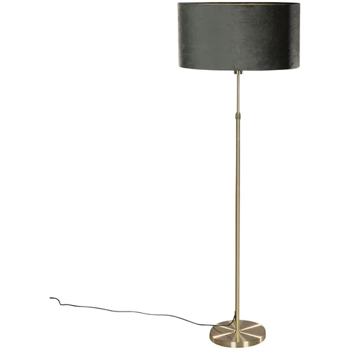 QAZQA Vloerlamp goud met ovale velours kap groen 50cm - Parte