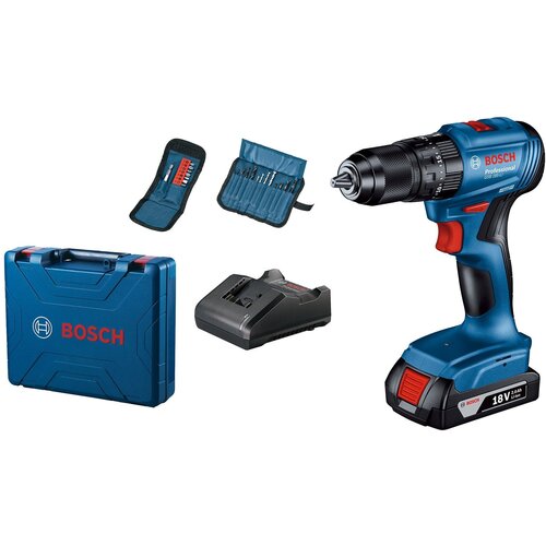 Bosch GSB 185-Li aku vibraciona šrafilica +18V 1x2,0 Ah+23-delni set pribora u koferu (06019K3102) Cene