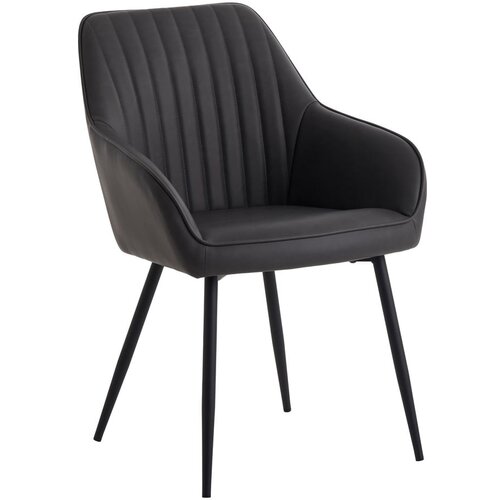 Unique Furniture Tamno sive blagovaonske stolice u setu s naslonima za ruke 2 kom od umjetne kože Nolan Stripe – Cijene