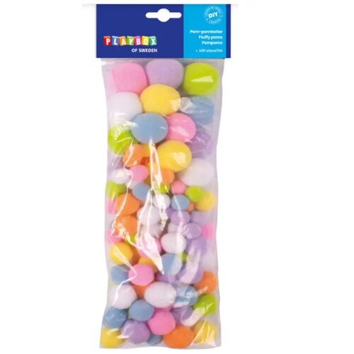 Playbox Set od 100 komada &scaron;arenih kreativnih PomPom-a mije&scaron;ano Cijene