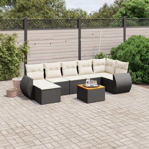  8-dijelni set vrtnih sofa od poliratana s jastucima crni Cijene