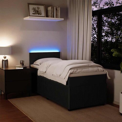 Box spring krevet s madracem crni 90x200 cm bar&amp;scaron;unasti Slike
