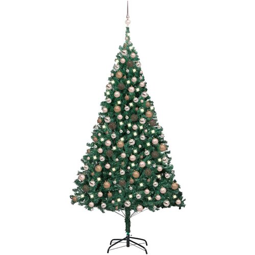  Umjetno osvijetljeno božićno drvce s kuglicama zeleno 240cm PVC Cijene