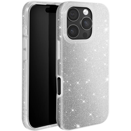 AVIZAR Ohišje z bleščicami za iPhone 16 Pro Odporen na udarce Glitter, Srebrna, (5000012298) Cene