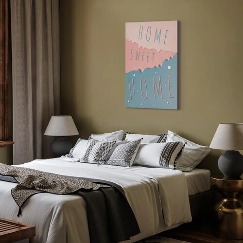  Slika - Inscriptions: Home Sweet Home (1 Part) Vertical 40x60 Na talijanskom platnu Slike