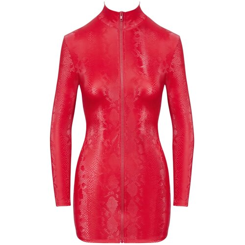 Cottelli Snakeskin Mini Dress with Long Sleeves 2718820 Red S Slike