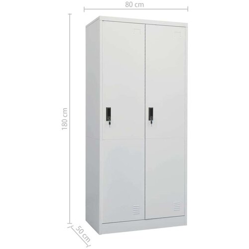 VidaXL Garderobna omara svetlo siva 80x50x180 cm jeklo Slike