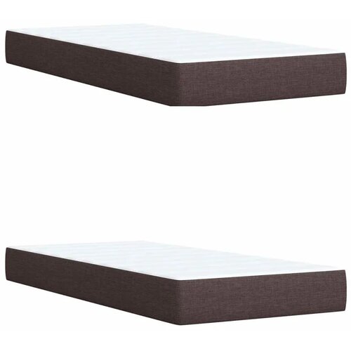  Boxspring krevet s madracem Tamno smeđa 200 x 200 cm Tkanina - Tamno smeđa 200 x 200 cm Dizajn linija Slike