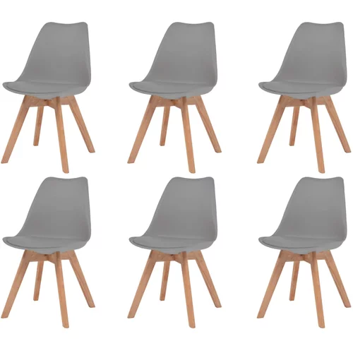 vidaXL Jedilni stoli 6 kosov sivo umetno usnje