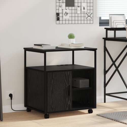 vidaXL Uredski ormar Crni hrast 60 x 46 x 67 cm Konstruirano drvo Cene