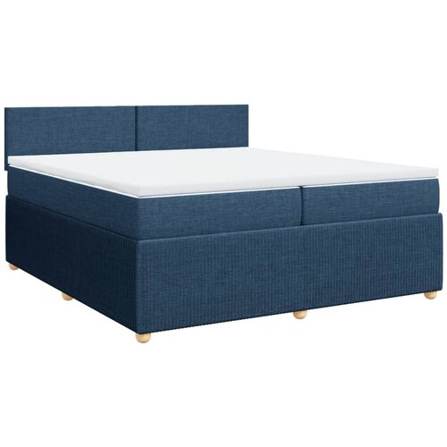 vidaXL Box spring postelja z vzmetnico modra 200x200 cm blago, (21308330) Cene