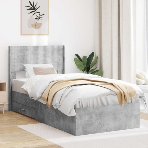  Okvir za krevet s pohranom i uzglavljem Betonska siva - Betonska siva 100 x 200 cm Slike