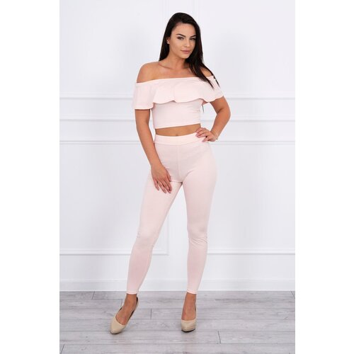 Kesi Set with a powder pink ruffle Slike