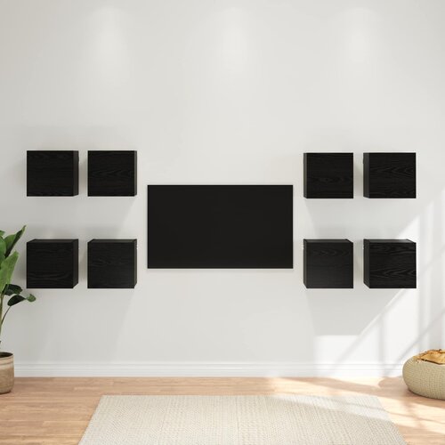  Ormar za TV montiran na zid 8 pcs Crni hrast 30,5 x 30 x 30 cm Cijene