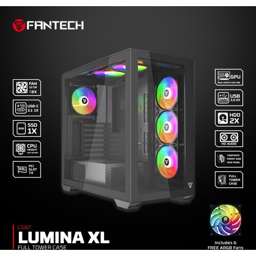 Fantech Kućište Gaming CG87 Lumina XL crno Cene