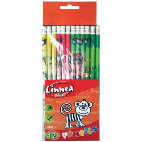  Grafitni svinčnik Linnea Kids z radirko, 12 kosov