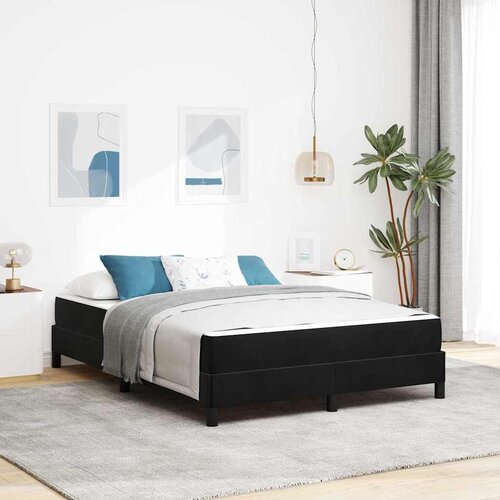 VidaXL Postelja boxspring z vzmetnico Črna 160 x 200 cm Žamet Slike