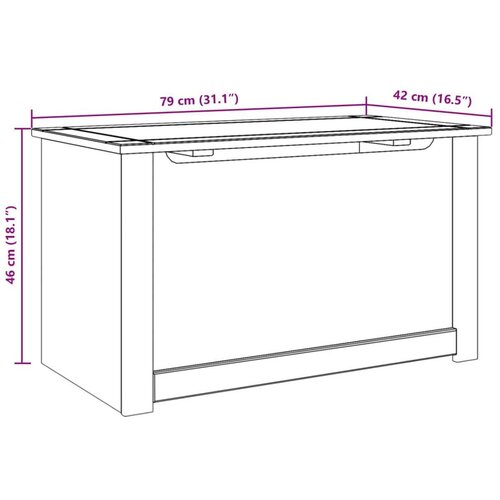 VidaXL Skrinja s pokrovom Panama 79x42x46 cm trdna borovina Slike
