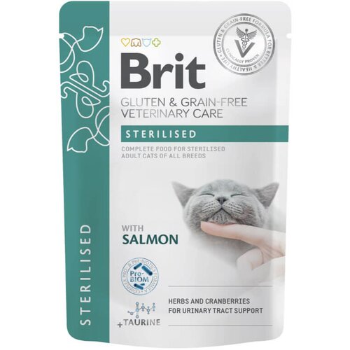 Brit veterinary diet Brit GGF veterinarska dieta za mačke Sterilised, vrečka - losos - 85 g 85 g Cene