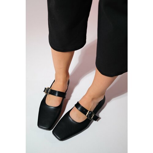 LuviShoes BLUFF Black Skin Flat Toe Women's Flat Shoes Slike