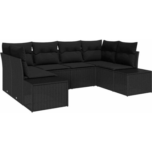  Sjedeća garnitura za vrt 6 kom. Bež poliratan 234 x 154 x 69 cm Slike