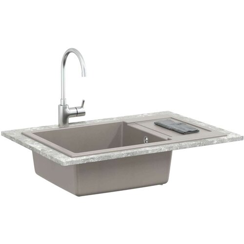  Umivalnica Siva 780 x 500 mm 80% Kvarc in 20% Smola - - Siva - 18.45 - 780 x 500 mm - 2025-vidaXL-Uvoz_2 Slike