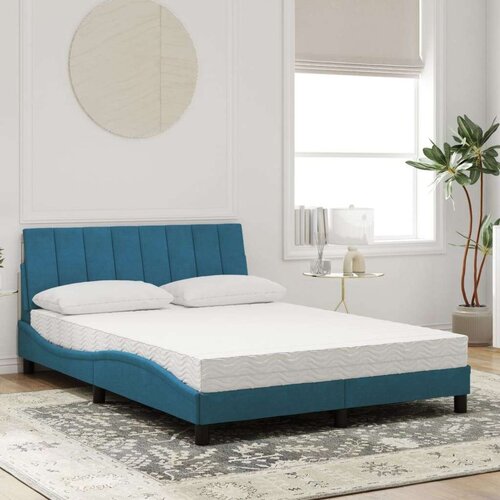 VidaXL Krevet s madracem plavi 140x200 cm bar&amp;scaron;unasti Slike