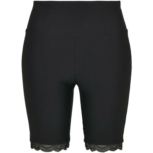 UC Ladies Women's high-waisted cycling shorts with lace trim black