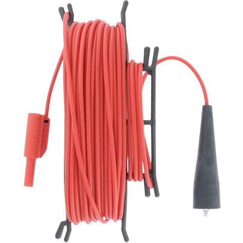 Metrel A 1026 varnostni merilni kabel [banana mo&amp;scaron;ki konektor 4 mm - krokodil sponka] 20 m rdeča 1 kos, (20423341) Slike