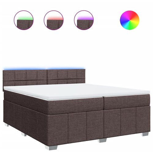 vidaXL Box spring postelja z vzmetnico temno rjav 200x200 cm blago, (21308772) Cene