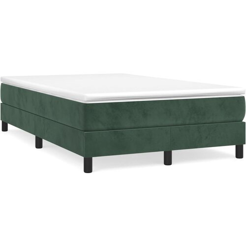 VidaXL Box spring postelja z vzmetnico temno zelena 120x200 cm žamet, (20726714) Slike
