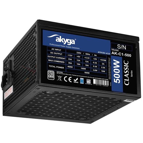 Akyga AK-C1-500 power supply unit 468 W 24-pin ATX ATX Black Cijene