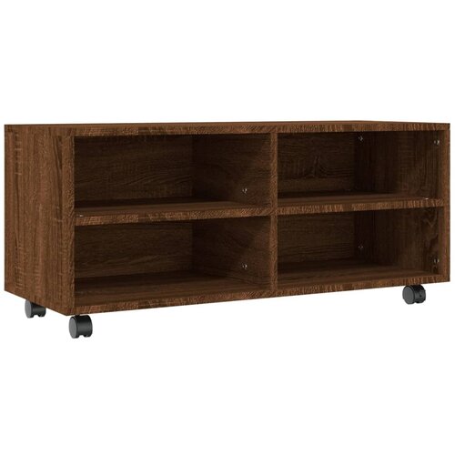 Maison Chic TV omarica - TV enota - Televizijska omarica s kolesci rjav hrast 90x35x35 cm inženirski les, (21702395) Cene