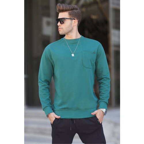 Madmext Sweatshirt - Green - Regular fit Slike
