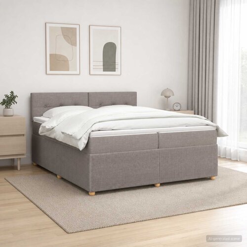  Boxspring krevet s madracem Sivosmeđa 200 x 200 cm Tkanina Cene