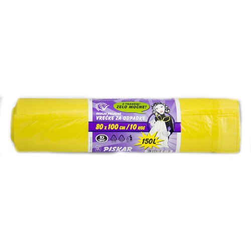 PISKAR VREČKE ZA SMETI S TRAKOM (150 l, 10 kos) Slike