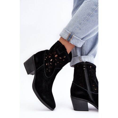 S. BARSKI Suede Cowboy Boots with Lace D&A Cene