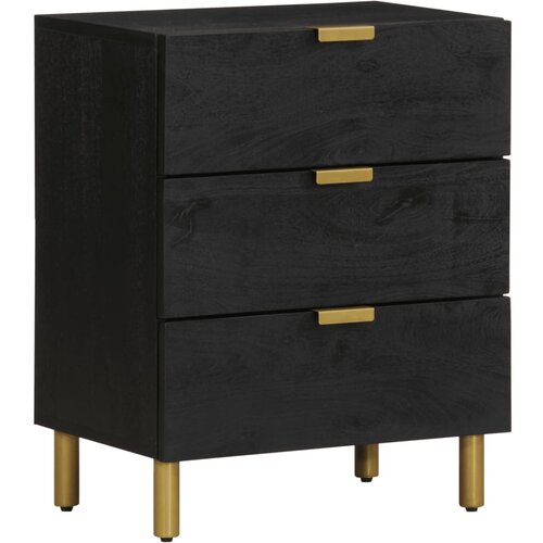 vidaXL Nočna omarica črna 50x33x62 cm Izoblikovan les, (21828787) Cene
