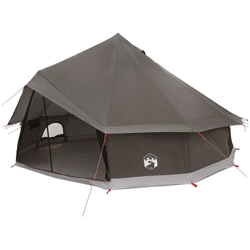Tipi &amp;scaron;ator Smeđa siva 500 x 500 x 300 cm Poliester i čelik Slike