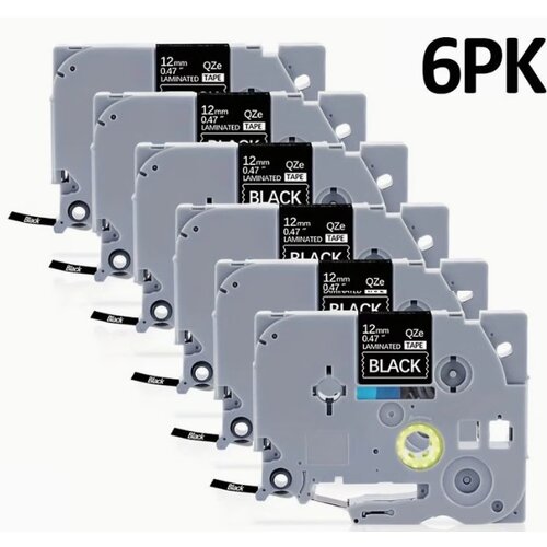  Trak TZE-335 (bela-črna) 12 mm, kaseta s trakom za označevanje za Brother 8m - 6 kosov Cene
