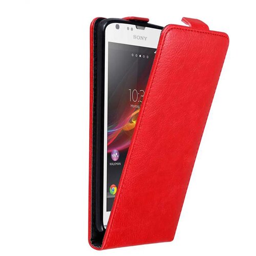 Cadorabo Ohišje, združljivo z Sony Xperia SP v rdeče jabolko - Zaščitni ovitek v obliki flipa z magnetnim zapiranjem, (20558929) Cene
