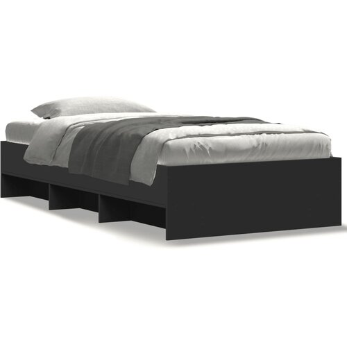 VidaXL Okvir za krevet crni 90 x 190 cm od konstruiranog drva Slike