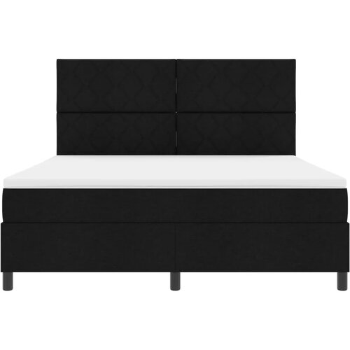 Box spring krevet s LED trakama Crna 180 x 200 cm tkanina - Crna 180 x 200 cm Dizajn s rombovima Cijene