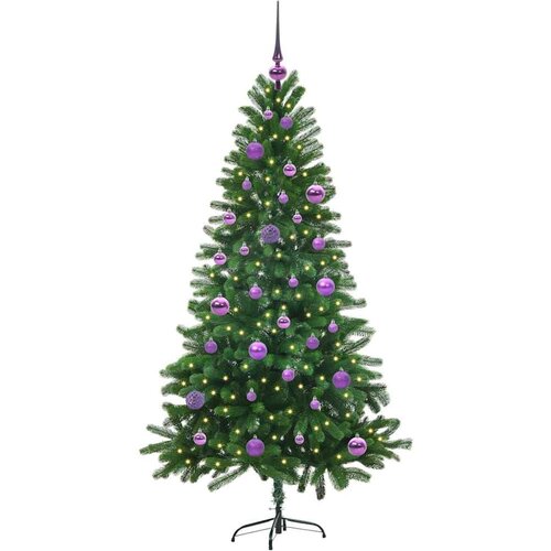 Božićno drvce s 150 LED svjetlima s stalakom Zelena 150 cm PE Slike