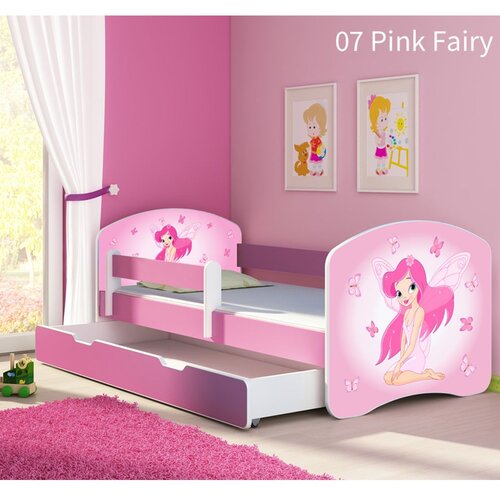ACMA Dječji krevet s motivom, bočna roza + ladica 180x80 cm - 07 Pink Fairy Cijene