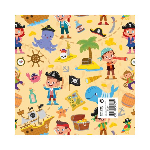 Ambar Ukrasni papir tabak - Children, Pirates Slike