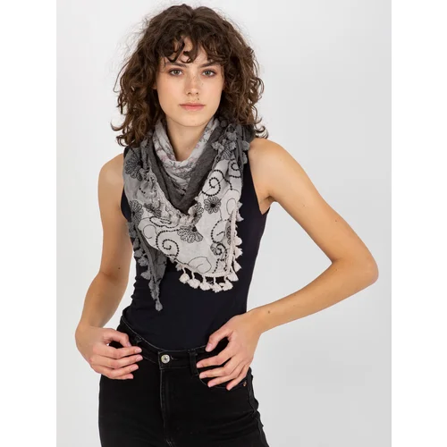 Fashion Hunters Women's scarf with floral patterns - gray