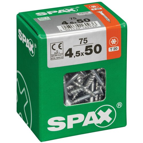 SPAX Vijak za les Spax (4,5 x 50 mm, vrsta glave: TX, jeklo, 75 kosov) Slike